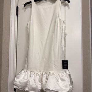 Lulu's White Ruffle Hem Dress